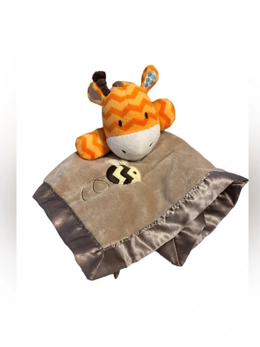 Circo Soft Plush Lovey Blanket in Taupe with Satin Trim